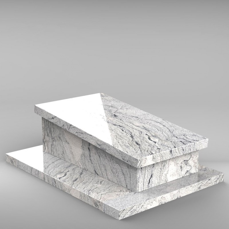 Nagrobek urnowy model sarkofag z granitu VISCOUNT WHITE