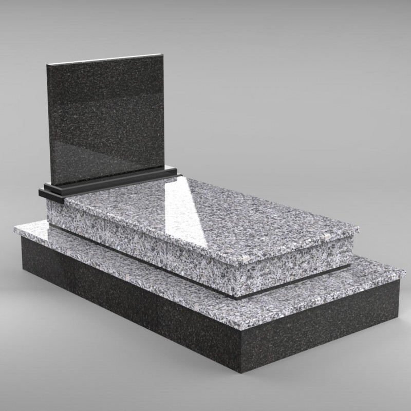 Grobowiec oprostym kształcie z granitu SILVER/IMPALA